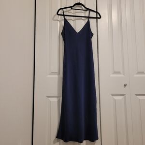 Wilfred Only Slip Satin Midi Dress Navy (M)